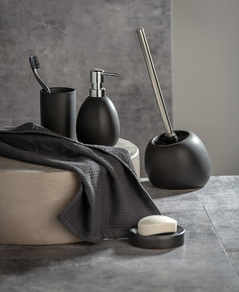 Dozator din ceramică pentru săpun Wenko Polaris, negru mat