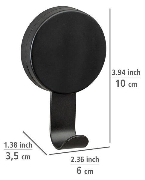 Set 2 cârlige pentru prosoape Wenko Pavia, negru