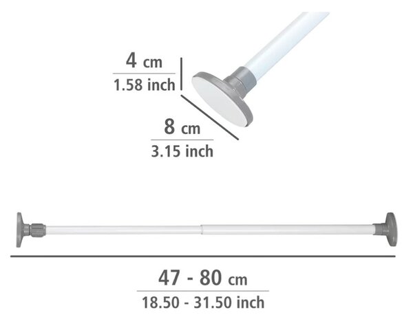 Tijă extensibilă Wenko Hercules, lungime maximă 80 cm