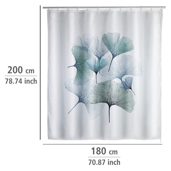 Perdea de baie lavabilă Wenko Ginkgo, 180 x 200 cm