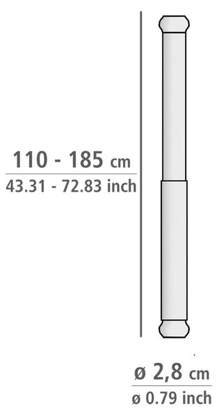 Tijă telescopică pentru baie Wenko Luz, lungime 110-185 cm, argintiu