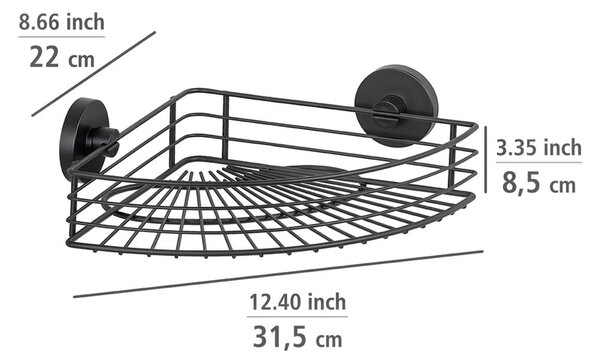 Raft de colt pentru baie Wenko Vacuum-Loc® Bari, negru