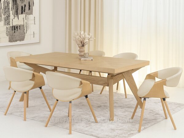 Scaun sufragerie Busque (bej + stejar). Promo -13%. 1136457