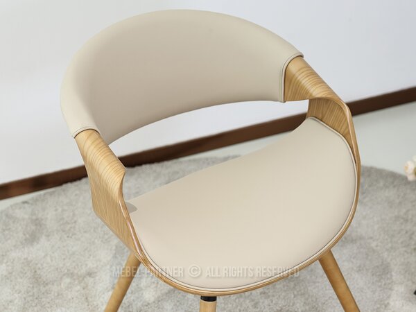 Scaun sufragerie Busque (bej + stejar). Promo -13%. 1136457