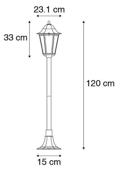 Felinar inteligent de exterior negru 120 cm incl. WiFi ST64 - New Orleans