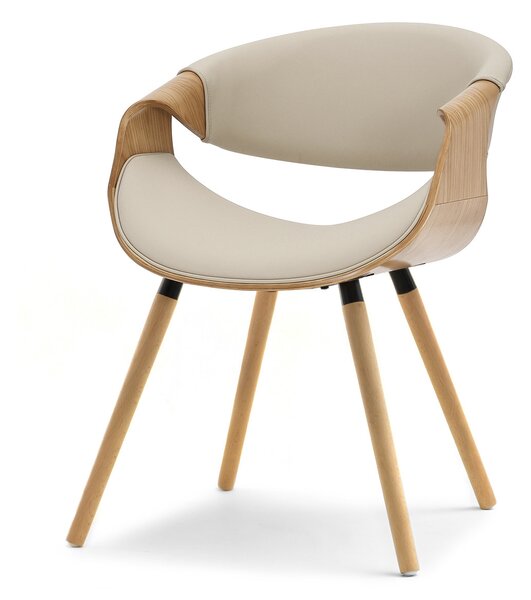 Scaun sufragerie Busque (bej + stejar). Promo -13%. 1136457