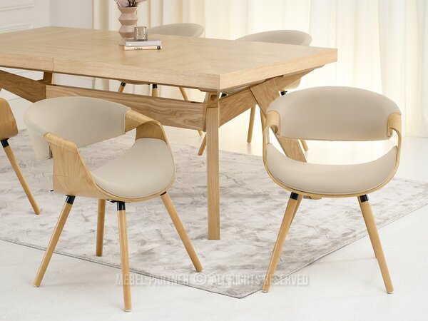 Scaun sufragerie Busque (bej + stejar). Promo -13%. 1136457