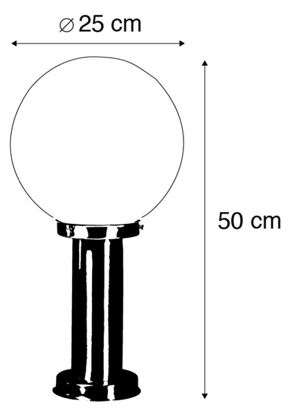 Lampă de stradă exterioară inteligentă din oțel inoxidabil 50 cm cu Wi-Fi A60 - Sfera