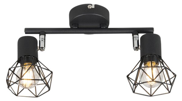 Spotlight reglabil Art Deco negru cu 2 lumini - Mosh 2