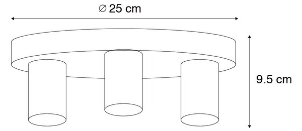 Plafonieră inteligentă rotundă bronz incl. 3 Wifi G95 - Facil