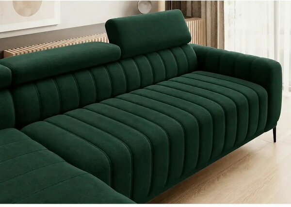 Coltar extensibil stofa catifelata GANDI 120, sezlong stanga, stofa ve