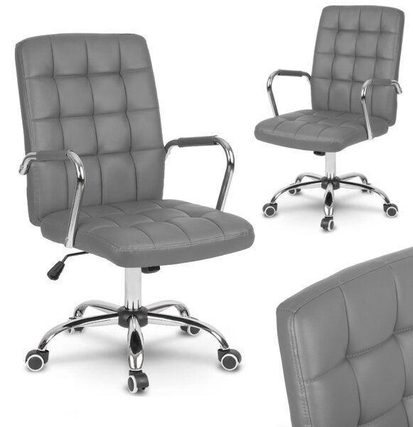 Scaun de birou din piele gri G401