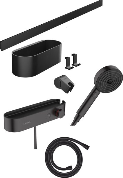 Hansgrohe WallStoris baterie de duș perete cu termostat negru 24250670
