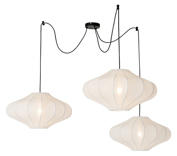 Lampa suspendată inteligentă albă 50cm 3 lumini incl. 3 Wifi G95 - Plu
