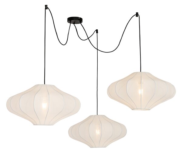 Lampa suspendată inteligentă albă 50cm 3 lumini incl. 3 Wifi G95 - Plu