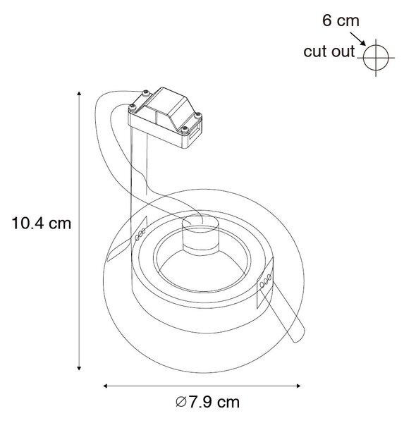 Set de 6 spoturi incastrate rotunde albe GU10 50mm IP44 - Xena