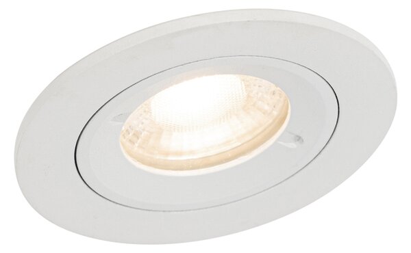 Spot încastrat inteligent alb rotund IP44 incl. Wifi GU10 50mm - Xena