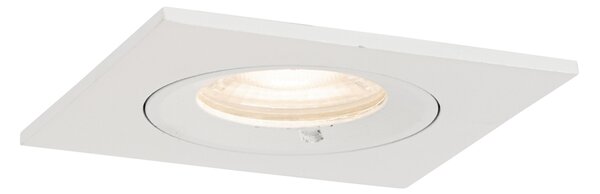 Set de 12 spoturi incastrate albe pătrate GU10 50mm IP44 - Xena