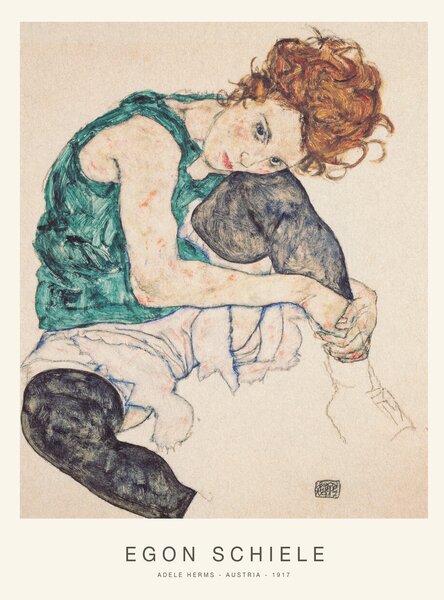 Artă imprimată Adele Herms (Special Edition Female Portrait) - Egon Schiele, (30 x 40 cm)
