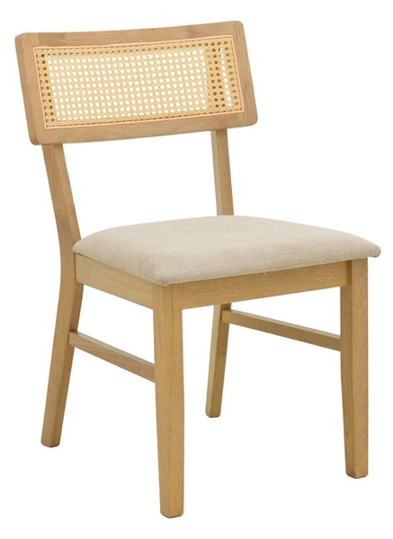 Set 7 bucati masa si scaune dining, Raffles, Natural, 90x150x76 cm