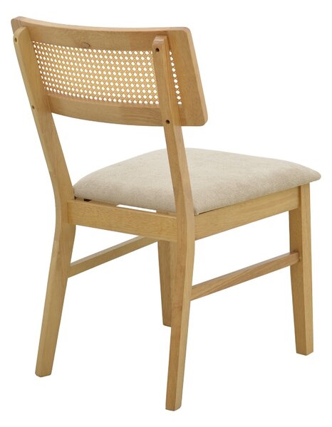 Set 7 bucati masa si scaune dining, Raffles, Natural, 90x150x76 cm