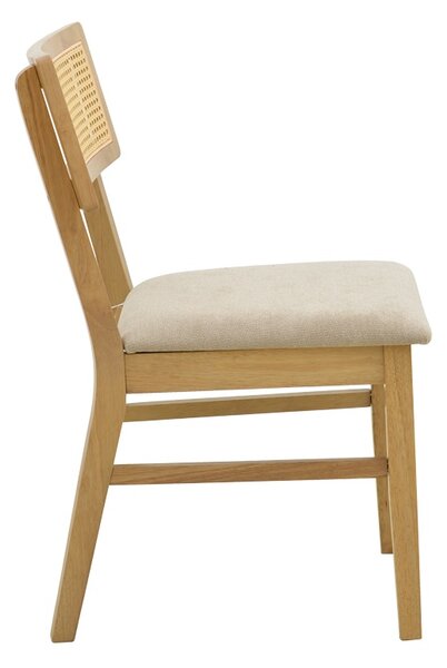 Set 7 bucati masa si scaune dining, Raffles, Natural, 90x150x76 cm