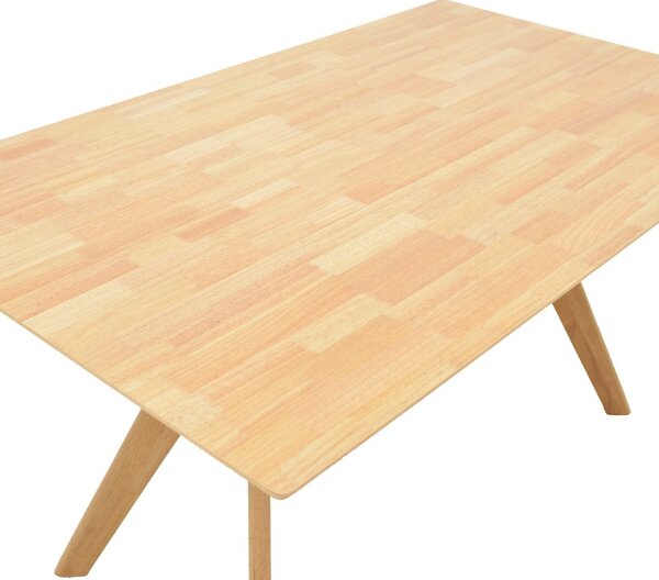 Set 7 bucati masa si scaune dining, Raffles, Natural, 90x150x76 cm