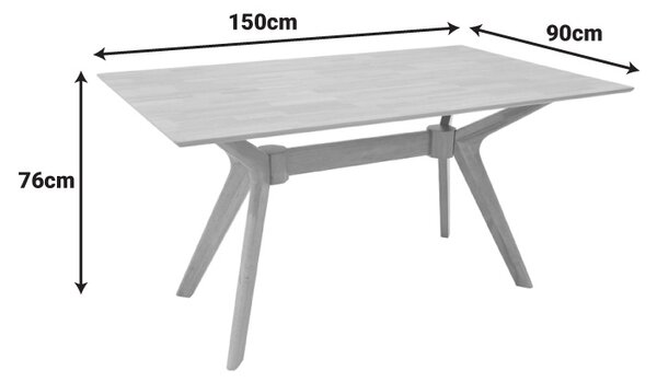 Set 7 bucati masa si scaune dining, Raffles, Natural, 90x150x76 cm