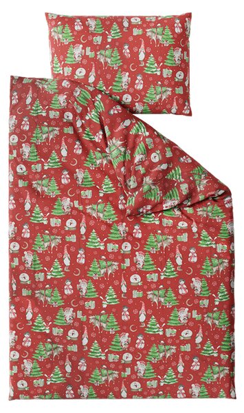 Lenjerie de pat din bumbac rosu ELFI si BRAZI Dimensiune lenjerie de pat: 70 x 90 cm | 140 x 200 cm