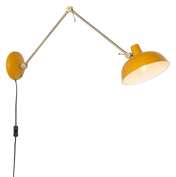 Lampă de perete inteligentă galbenă cu bronz, inclusiv Wifi P45 - Milou