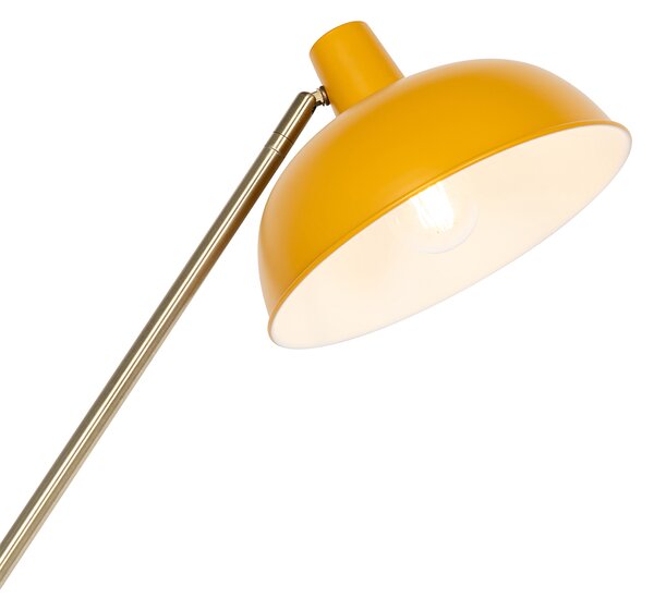 Lampa de podea retro galbenă cu bronz - Milou