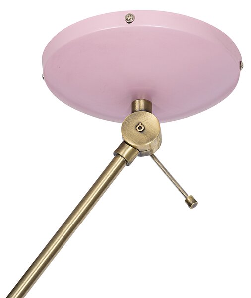 Plafoniera retro roz cu bronz - Milou