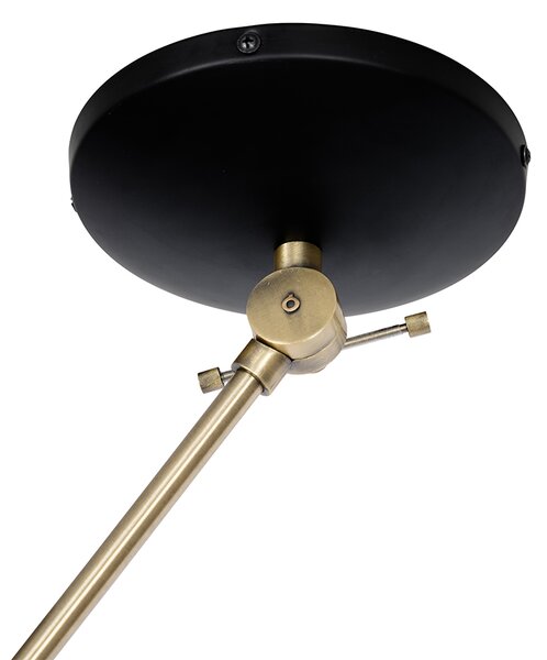 Plafoniera retro neagră cu bronz - Milou