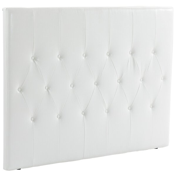 HOMCOM Spătar Pat Matrimonial Capitonată cu Design cu Nasturi, Căpătâi Pat din Piele PU și MDF, 160x7x120 cm, Alb | Aosom Romania