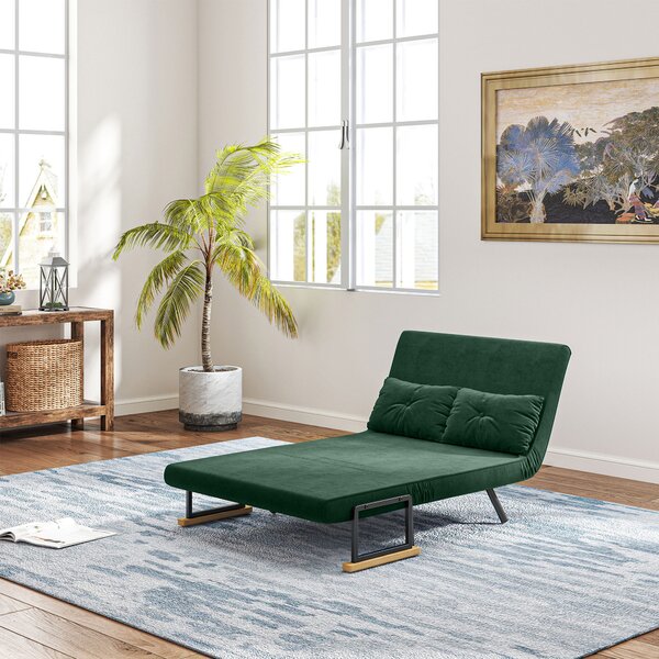HOMCOM Canapea Pat de 2 Locuri cu Spătar Reglabil pe 5 Nivele, Canapea Pat Pliabilă cu 2 Perne, 102x73x81 cm, Verde | Aosom Romania
