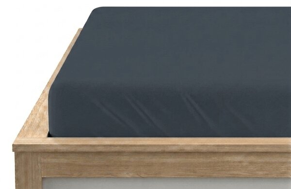 Cearsaf din bumbac cu elastic STANDARD 90 x 200 cm albastru-cenusiu