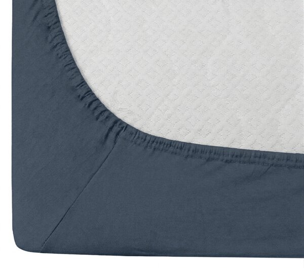 Cearsaf din bumbac cu elastic STANDARD 90 x 200 cm albastru-cenusiu