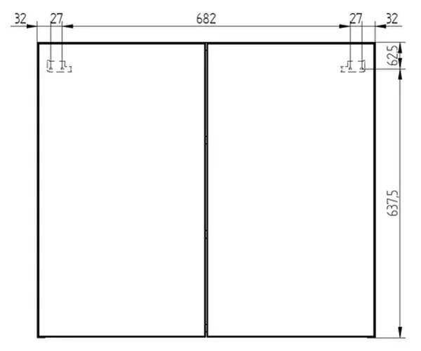 Mereo Mereo, Bucătărie baie 80 cm, dulap oglindă, 2x uși, MER-CN717GH