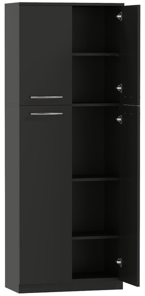 HOMCOM Mobilier de depozitare cu 2 dulapuri și rafturi reglabile din lemn negru | Aosom Romania