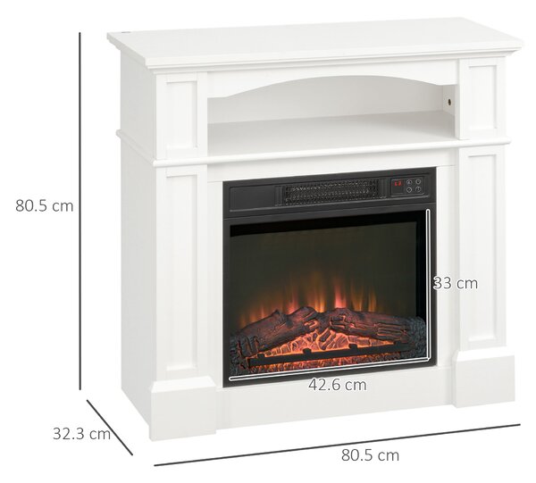HOMCOM Șemineu Electric 1800W cu Efect de Flacără Reglabilă, Telecomandă și Timer | Aosom Romania