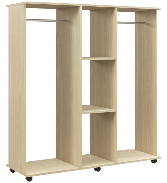 HOMCOM Dulap cu 5 Rafturi și 6 Roți, 120x40x128 cm, Negru | Aosom Romania