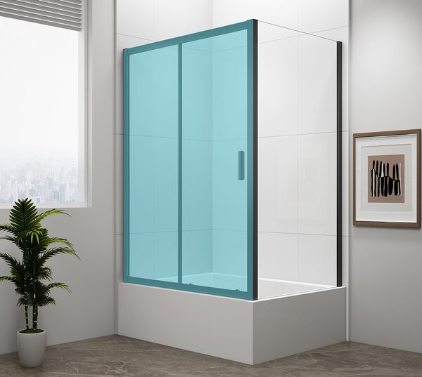Polysan Polysan, perete lateral de duș DEEP BLACK 750x1650mm, sticlă transparentă, MD3116B