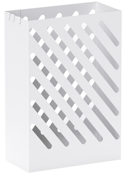 HOMCOM Suport pentru Umbrele cu Tavă pentru Colectarea Picăturilor și 4 Cârlige, 28x14x41 cm, Alb | Aosom Romania
