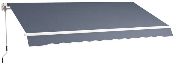 Outsunny 3,6 x 2,5 m Copertină Retractabilă cu Manivelă pentru Terasă, Grădină, Alb Crem | Aosom Romania