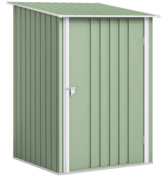 Outsunny Căsuță de Grădină 0,92m² din Oțel Galvanizat, Depozit pentru Unelte cu Ușă Blocabilă, Acoperiș Înclinat, 100x104x160 cm, Verde Deschis | Aosom Romania