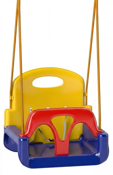 Outsunny Leagăn pentru Copii 3 în 1 de Interior și Exterior, Leagăn de Grădină pentru Bebeluși și Copii 9-36 Luni, Frânghie Reglabilă 120-180 cm și Centură de Siguranță, 42x33x120-180 cm, Albastru | Aosom Romania