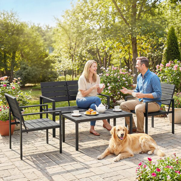 Outsunny Set Mobilier de Grădină cu Canapea, Fotolii și Măsuță, Ideal pentru Exterior | Aosom Romania