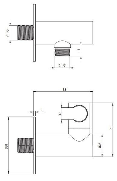 Deante Silia, capăt înclinat, suport reglabil pentru duș manual, bronz, DEA-NQS_C57K