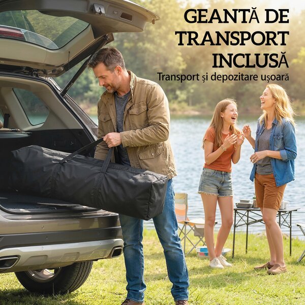 Outsunny Gazebo 3x3 m Pliabil Pop Up cu Înălțime Reglabilă, UV50+, Gazebo de Grădină cu Lumină Centrală și USB, Telecomandă, Geantă de Transport, pentru Exterior, Camping, Petreceri, Negru | Aosom Romania