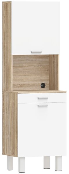HOMCOM Mobilier Bucătărie 174 cm cu Sertar, Rafturi, Blat și Orificiu pentru Cabluri | Aosom Romania